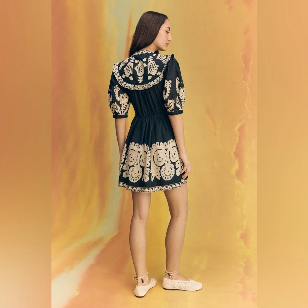 Sea New York Black and Cream Midi Dress - Picture 3 of 12